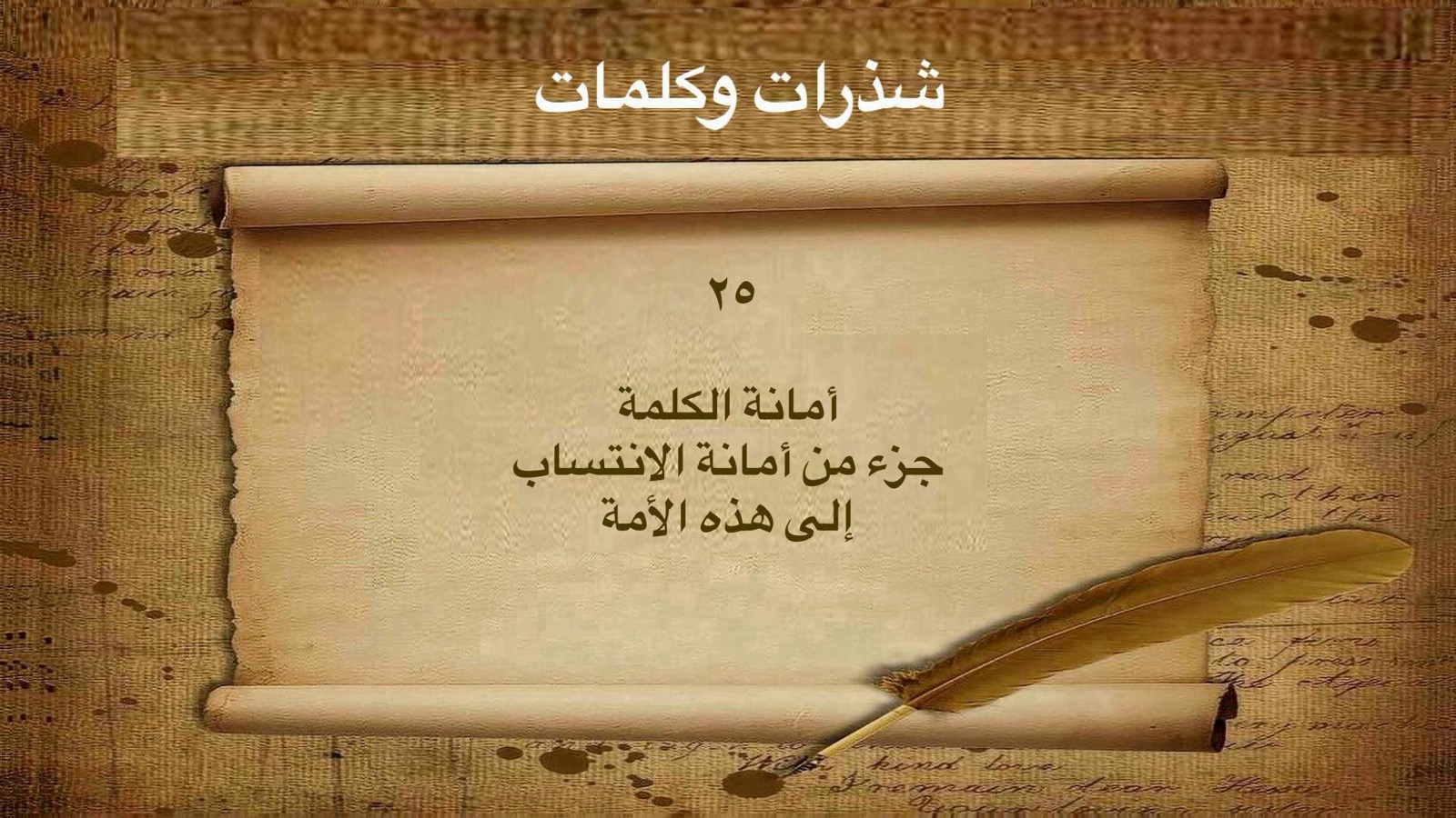 كلمات – في أمانة الكلمة